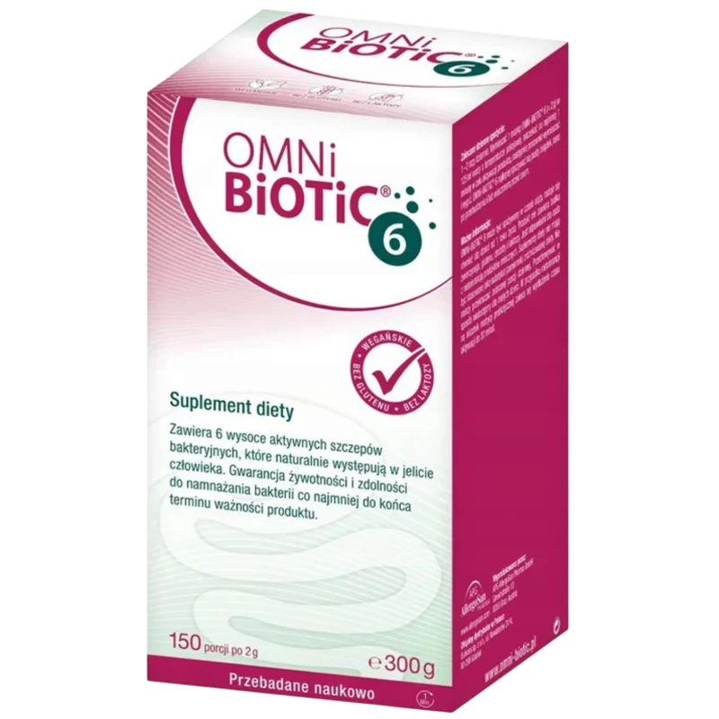 Omni Biotic 6, proszek 300 g - Probiotyk w proszku dla dorosłych i dzieci od 1. roku życia