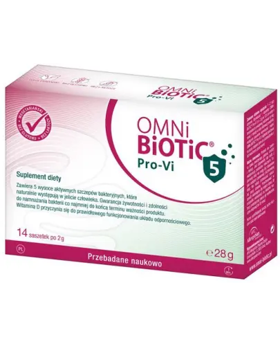 Omni Biotic Pro-Vi 5, 14 saszetek - Wspiera układ odpornościowy dorosłych i dzieci od 1. roku życia
