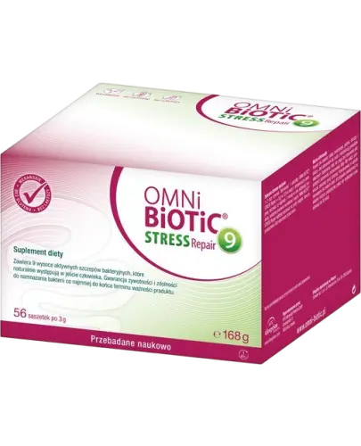 Omni Biotic Stress Repair 9, 56 saszetek - 9 szczepów bakterii dla lepszej równowagi jelitowej