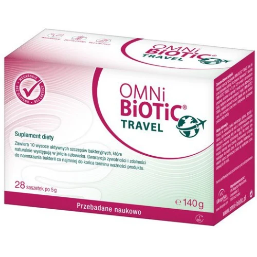 Omni Biotic Travel, 28 saszetek - Probiotyki wspierające układ trawienny w podróży