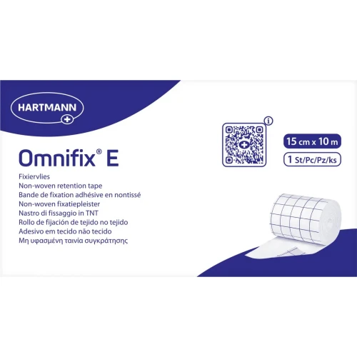 Omnifix E plaster z włókniny 15 cm x 10 m, 1 sztuka - Do mocowania całej powierzchni opatrunku