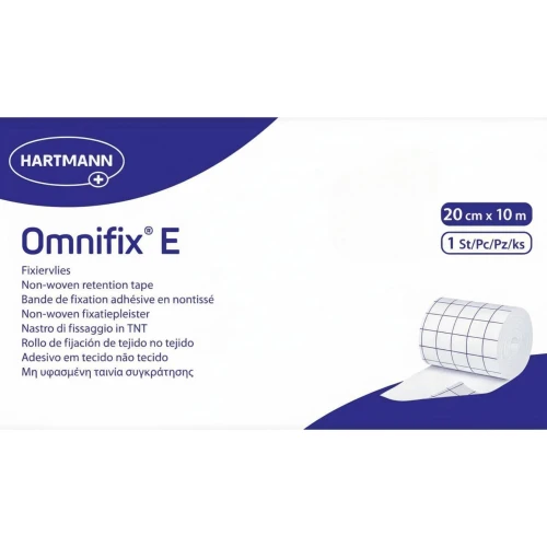Omnifix E plaster z włókniny, 20 cm x 10 m, 1 sztuka - Przylepiec z włókniny do mocowania całej powierzchni opatrunku