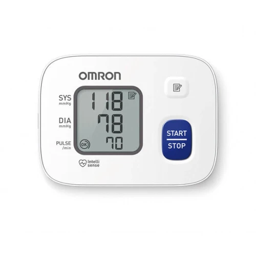 Omron RS2 HEM-6161-E Ciśnieniomierz nadgarstkowy, 1 sztuka - Kompaktowy aparat do kontroli ciśnienia