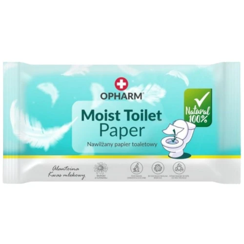 Opharm Moist Toilet Paper Nawilżany papier toaletowy, 48 sztuk - Z ekstraktem z rumianku oraz d-pantenolem