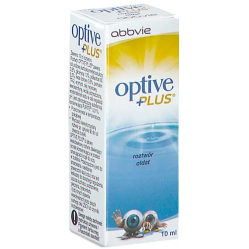 Optive Plus krople do oczu, 10 ml - Z solą sodową karboksymetylocelulozy, gliceryną i olejem rycynowym
