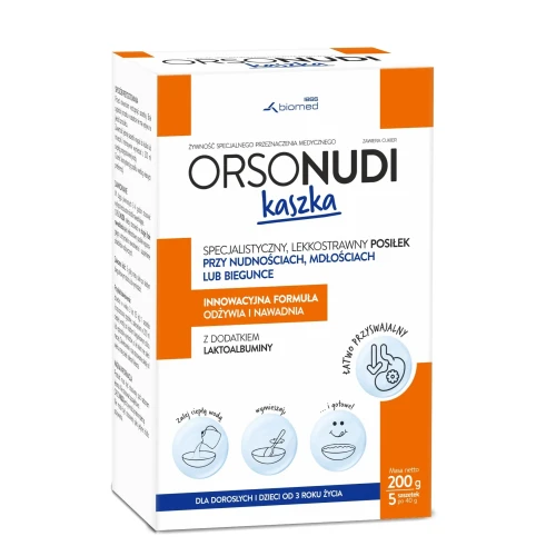 Orso Nudi Kaszka, 5 saszetek - Lekkostrawny posiłek przy nudnościach i wymiotach