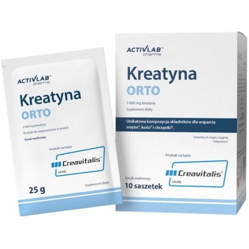 ActivLab Pharma Orto Kreatyna, smak malinowy, 10 saszetek - Kompleksowe wsparcie regeneracji mięśni i stawów