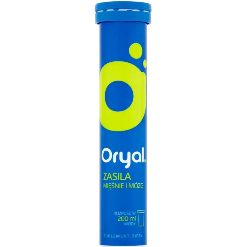 Oryal, 20 tabletek musujących - Z elektrolitami o smaku limonkowym
