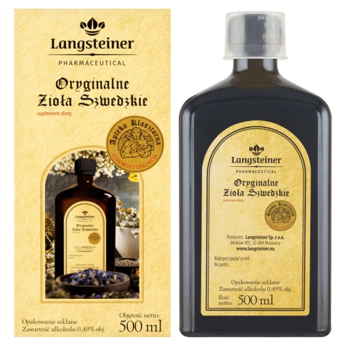 Oryginalne Zioła Szwedzkie, 500 ml - Kompozycja 14 ziół na trawienie