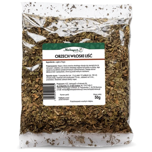 Orzech Włoski Liść, 50 g - Ziołowy napar łagodzący podrażnienia skóry