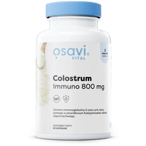 Osavi Colostrum Immuno 800 mg, 60 kapsułek - Siara bydlęca i cynk na odporność