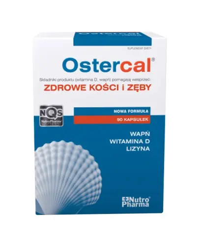 Ostercal, 90 kapsułek - Suplement diety z wapniem, witaminą D i lizyną