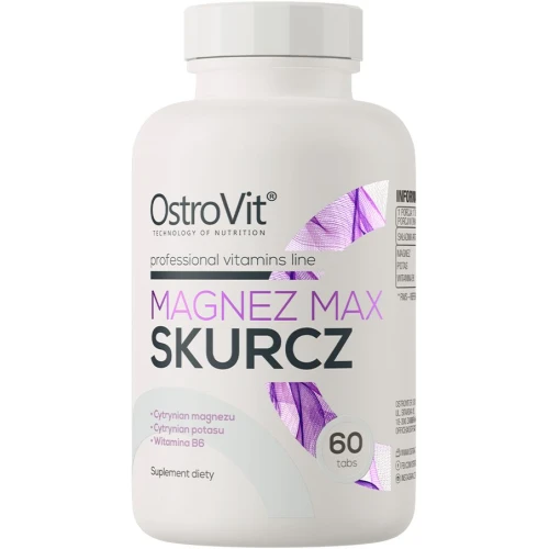 OstroVit Magnez Max Skurcz, 60 tabletek - Kompleksowa formuła dla mięśni i układu nerwowego