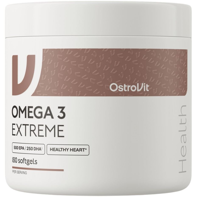 OstroVit Omega 3 Extreme, 180 kapsułek - Aż 1000 mg czystego oleju rybiego w jednej kapsułce softgel, zapas na 6 miesięcy