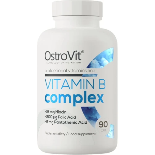 OstroVit Witamina B Complex, 90 tabletek - Kompleks witamin B z witaminami C i E