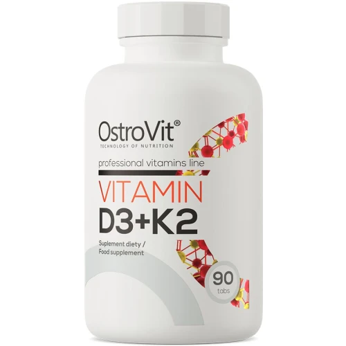 OstroVit Witamina D3 + K2, 90 tabletek - Witamina D3 i K2 w wysokiej dawce
