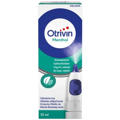 Otrivin Menthol 1 mg/ml aerozol do nosa, 10 ml - Udrożniający nos spray na katar