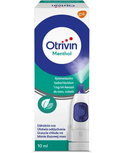 Otrivin Menthol 1 mg/ml aerozol do nosa, 10 ml - Udrożniający nos spray na katar