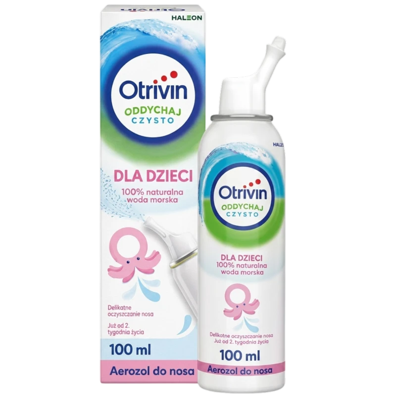 Otrivin Oddychaj Czysto dla dzieci,  aerozol do nosa 100 ml  - Izotoniczna woda morska dla dzieci od 2. tygodnia życia