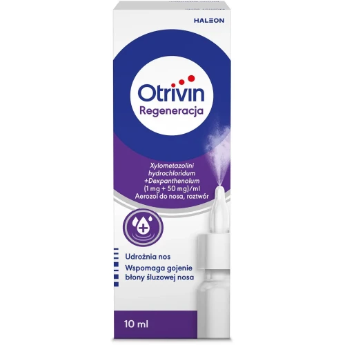 Otrivin Regeneracja aerozol do nosa, 10 ml - Łagodzi katar i regeneruje śluzówkę nosa