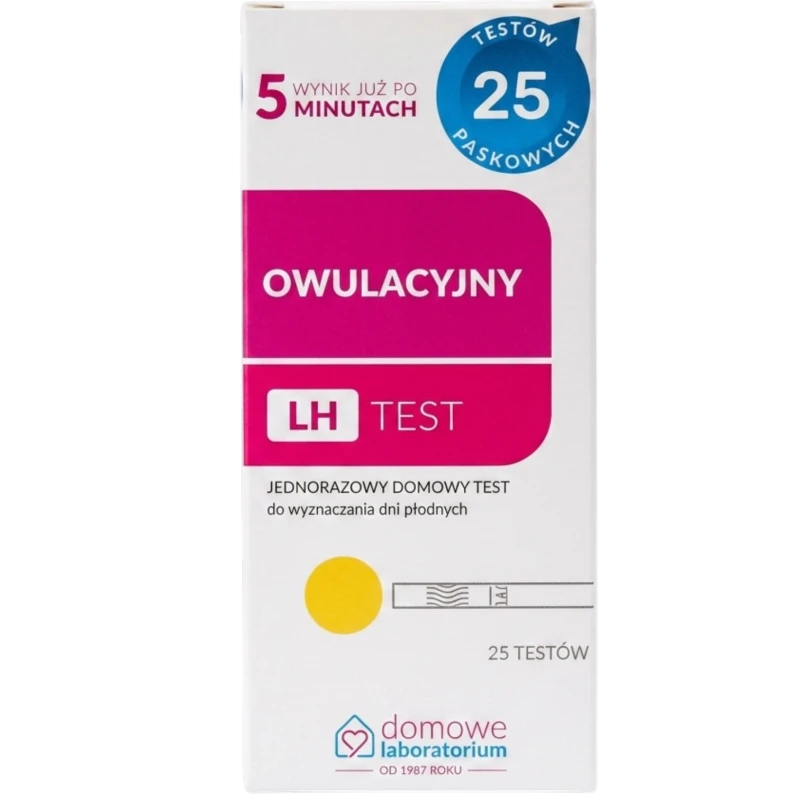 Test owulacyjny LH paskowy, 25 sztuk