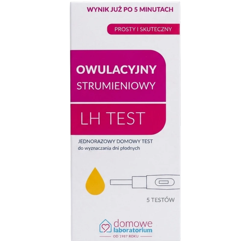 Test Owulacyjny strumieniowy LH, 5 sztuk - Umożliwia wyznaczenie okresu, w którym szansa na zapłodnienie jest największa
