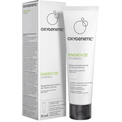 Oxygenetic Regeneracyjne serum do twarzy na noc, 50 ml - Z witaminą C, antyoksydantami i synbiotykiem