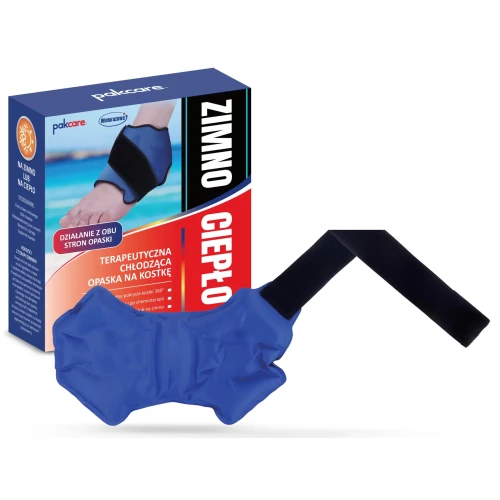 Pakcare terapeutyczna opaska na kostkę, 1 sztuka - Chłodząco-grzejąca opaska w przypadku urazów, stłuczeń, skręceń 