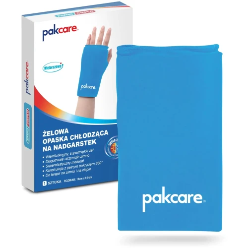 Pakcare żelowa opaska na nadgarstek, 1 sztuka - Zapewnia ulgę przy bólu, przeciążeniach i obrzękach