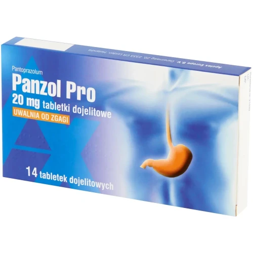 Panzol Pro 20 mg, 14 tabletek dojelitowych - Do krótkotrwałego łagodzenia objawów refluksu