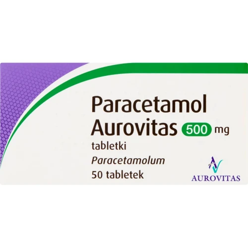 Paracetamol Aurovitas, 500 mg, 50 tabletek - Z paracetamolem, łagodzi ból i gorączkę