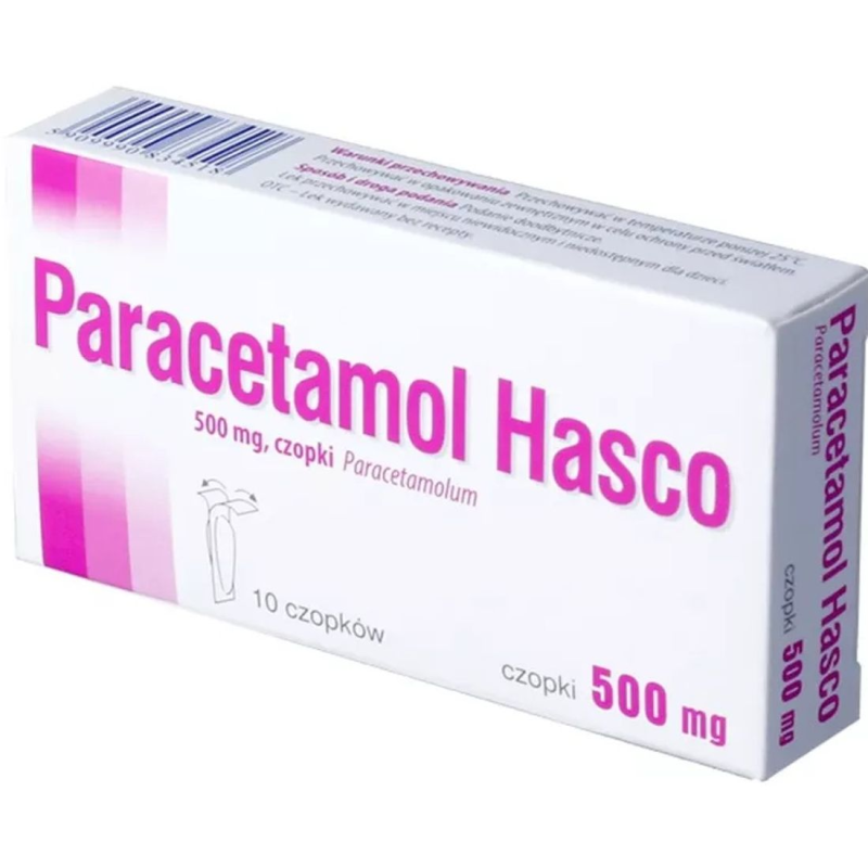 Paracetamol Hasco 500 mg, 10 czopków doodbytniczych - O działaniu przeciwbólowym i przeciwgorączkowym