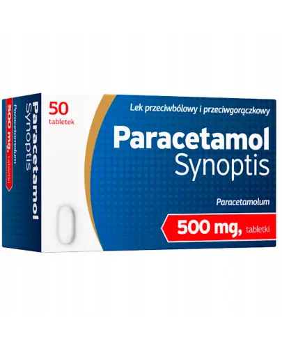 Paracetamol Synoptis, 500mg, 50 tabletek - Lek na gorączkę i ból