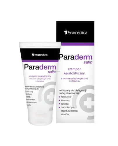 Paraderm Salic Szampon keratolityczny z kwasem salicylowym i ichtiolem, 150 g - Intensywna pielęgnacja skóry głowy