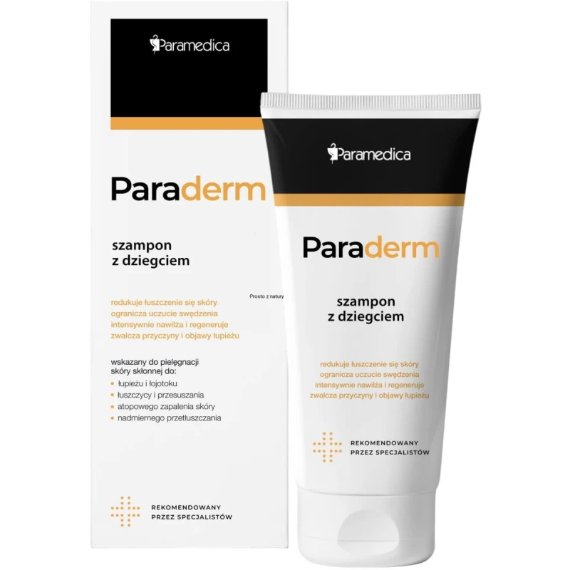 Paraderm szampon przeciwłupieżowy z dziegciem, 150 ml - Do pielęgnacji owłosionej skóry głowy 