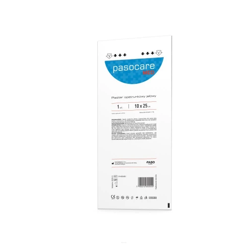 Pasocare Med Plaster opatrunkowy jałowy 10 x 25 cm, 1 sztuka - Zapewnia wygodną i bezpieczną aplikację