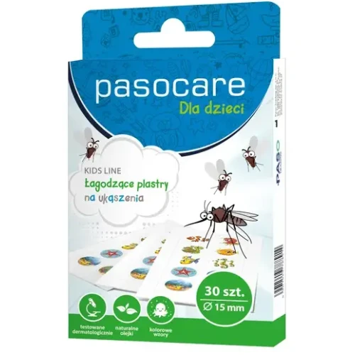 Pasocare Łagodzące plastry na ukąszenia dla dzieci, 30 sztuk - Które redukują męczące uczucie swędzenia