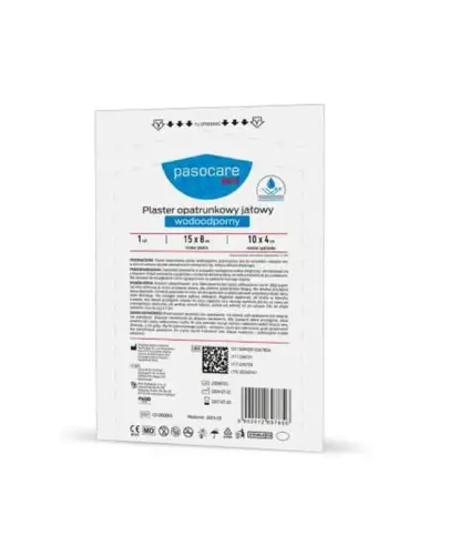 Pasocare Med Plaster opatrunkowy jałowy wodoodporny 15 x 8 cm, 1 sztuka - Na rany samoprzylepne