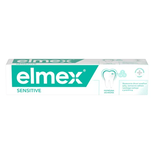 Elmex Sensitive Pasta do zębów, 75ml - Dla zębów wrażliwych, z fluorem, wzmacnia szkliwo i chroni przed próchnicą