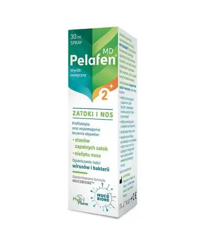 Pelafen MD 2+ Zatoki i nos, spray do nosa, 30 ml - Spray udrażnia nos i oczyszcza zatoki, dla dzieci powyżej 2. roku życia