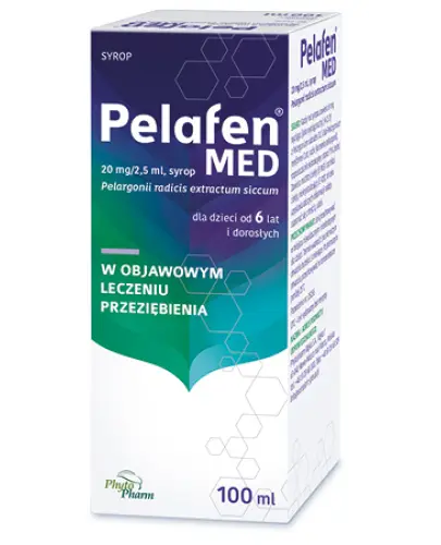 Pelafen MED, 20 mg/ 2,5 ml, syrop, 100 ml - Leczy objawy przeziębienia