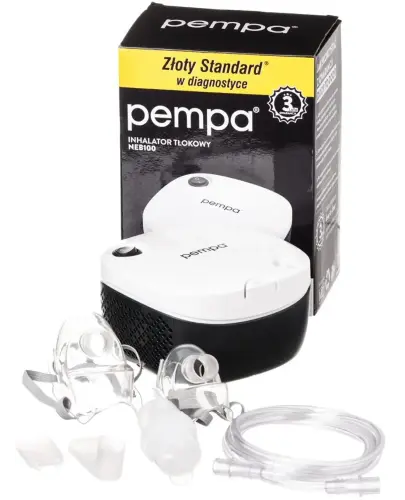 Pempa Inhalator tłokowy NEB100, 1 sztuka - Przeznaczony do leczenia chorób górnych i dolnych dróg oddechowych
