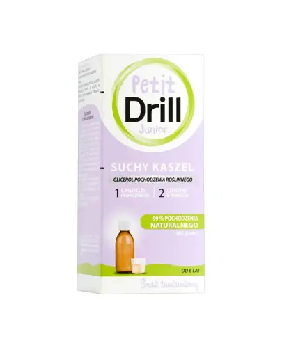 Petit Drill Junior Syrop na kaszel suchy dla dzieci, 200 ml - Syrop na suchy kaszel