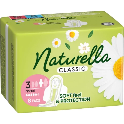 Naturella Classic Maxi Camomile Podpaski ze skrzydełkami, 8 sztuk - Zwiększona chłonność na obfite dni