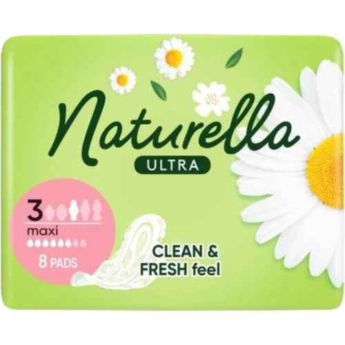 Naturella Ultra Maxi Camomile Podpaski ze skrzydełkami, 8 sztuk - Zwiększona chłonność i komfort