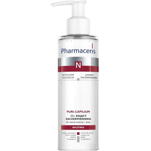 Pharmaceris N Puri-Capilium, żel kojący zaczerwienienia, 190 ml - Do codziennego oczyszczania skóry twarzy z rozszerzonymi naczynkami
