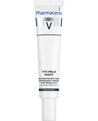 Pharmaceris Viti-Melo Night, krem 40ml - Do skóry z problemem bielactwa i zmianami depigmentacyjnymi, wyrównuje koloryt skóry 