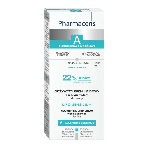 Pharmaceris A Lipo-Sensilium Odżywczy krem lipidowy z niacynamidem do twarzy, 50 ml - Komfortowy w użyciu, szybko się wchłania, nie zatyka porów