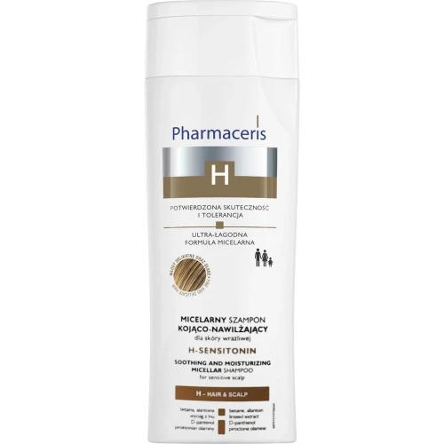 Pharmaceris H Sensitonin Micelarny szampon kojąco-nawilżający do skóry wrażliwej, 250 ml - Łagodny dla wrażliwej skóry głowy