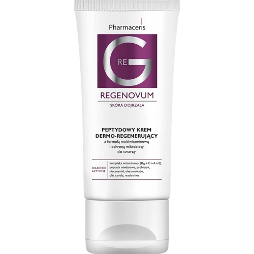 Pharmaceris Regenovum Peptydowy krem dermo-regenerujący do twarzy, 50 ml - Intensywna regeneracja, ujędrnienie i rozświetlenie skóry